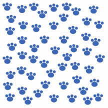 Animal Paw Print Pattern. Blue and White. Cut Outs