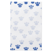 Animal Paw Print Pattern. Blue and White. Flyer Design