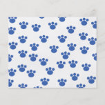 Animal Paw Print Pattern. Blue and White. Personalized Flyer