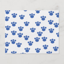 Animal Paw Print Pattern. Blue and White. Personalized Flyer