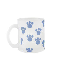 Animal Paw Print Pattern. Blue and White. Mugs