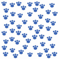 Animal Paw Print Pattern. Blue and White. Photo Sculptures