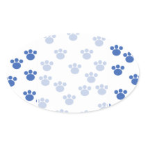 Animal Paw Print Pattern. Blue and White. Stickers