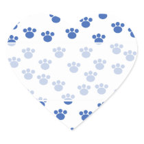 Animal Paw Print Pattern. Blue and White. Sticker