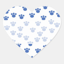 Animal Paw Print Pattern. Blue and White. Sticker