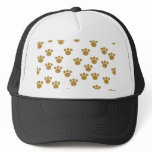 Animal Paw Prints. Brown and White Pattern. Trucker Hats