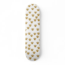 Animal Paw Prints. Brown and White Pattern. Skate Boards