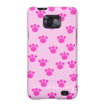 Animal Paw Prints. Light Pink and Bright Pink. Samsung Galaxy Cover