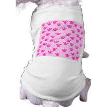 Animal Paw Prints. Light Pink and Bright Pink. Doggie T Shirt