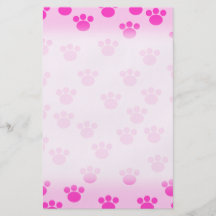 Animal Paw Prints. Light Pink and Bright Pink. Flyers