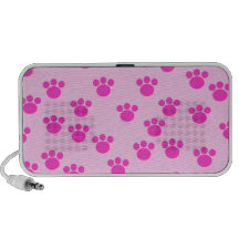 Animal Paw Prints. Light Pink and Bright Pink. Mini Speaker