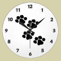 Animal Paw Prints wall clocks