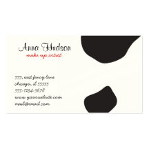 Animal Print Fur Skin Cow White, Black Business Cards