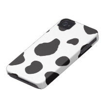Animal Print Fur Skin Cow White, Black iPhone 4 Case-Mate Case