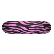 Animal Print Fur Skin Zebra Black Pink Skate Board Decks