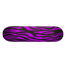 Animal Print Fur Skin Zebra Black Purple Skate Decks