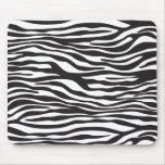 Animal Print Fur Skin Zebra Black White Mousepad