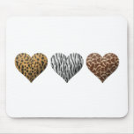 Animal Print Hearts Mouse Mats