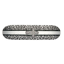 Animal Print Rhinestone crusted Skate Board