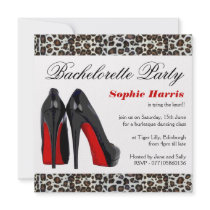 Animal Print & Stiletto Heels Bachelorette Party Personalized Invitation