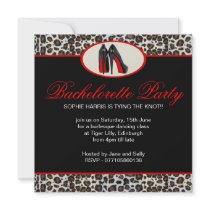 Animal Print & Stiletto Heels Bachelorette Party Personalized Announcements