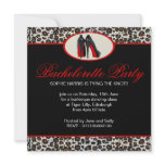 Animal Print & Stiletto Heels Bachelorette Party invitations