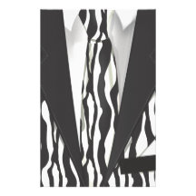 Animal Print Suit Custom Stationery