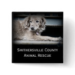 Animal Rescue Button with Dog Photo