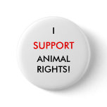 Animal Rights Button, White