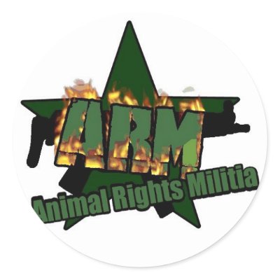Animal Rights Militia Round Stickers by TheAnimalLiberator