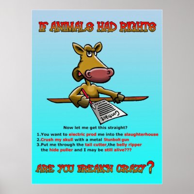 ANIMAL RIGHTS POSTER by NHRCartoons