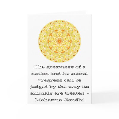 animal rights quote - Mahatma Gandhi Card by spiritcircle