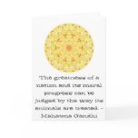 animal rights quote - Mahatma Gandhi cards