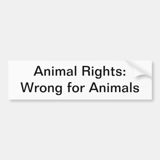 Animal Rights: Wrong Bumper Stickers | Zazzle