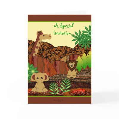 Animal Safari Baby Shower Invitation Cards by SherryHolderHunt