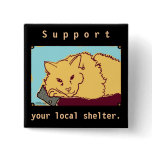Animal shelter support Orange cat Button