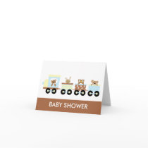 Animal Toy Train Baby Shower Notecards