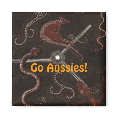 "Animal Tracks" Australian Aboriginal Art Magnets by PrintedGifts