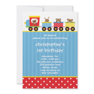 Animal Train Invitations by cocoamintprints
