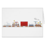 Animal Train Long Greeting Card