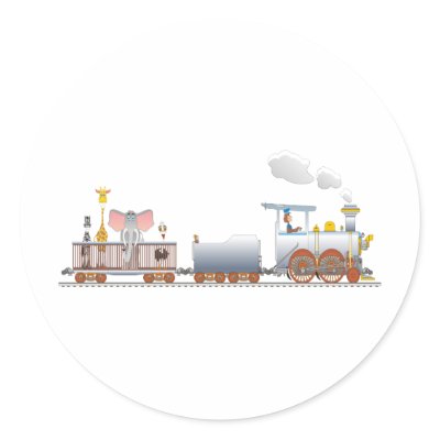 Animal Train Round Stickers by graphxpro