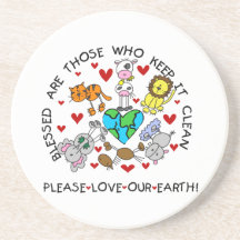 Animals Love the Earth T-shirts and GIfts Coaster