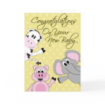 Animals - New Baby Greeting Card