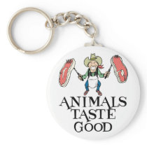 Animals Taste Good Keychains