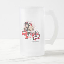 Animated Fight Like A Girl AIDS Mugs