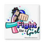 Animated Fight Like A Girl Thyroid Cancer magnets