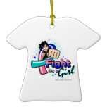 Animated Fight Like A Girl Thyroid Cancer ornaments