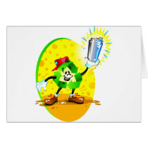 Animated recycling symbol with aluminium can greeting card