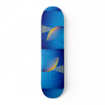 Animated satellite dish over blue background skateboards