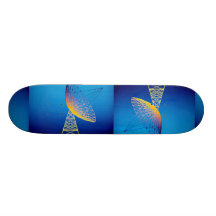 Animated satellite dish over blue background skate board